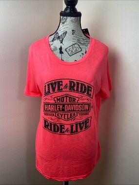 Harley-Davidson Nassau Bahamas Neon Pink Graphic Tee 2XL Live to Ride